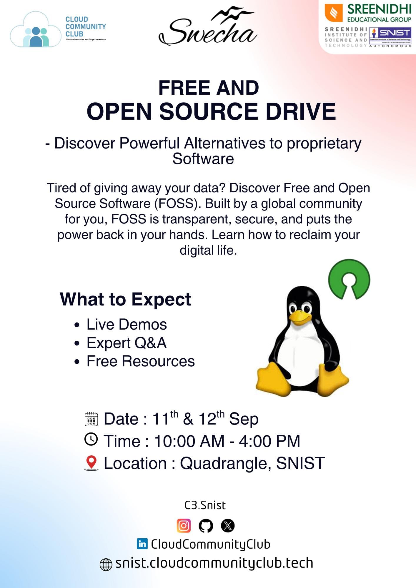 FREE & OPEN SOURCE DRIVE @ SNIST